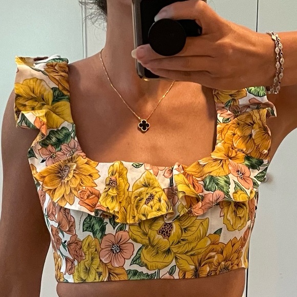 Zimmermann Tops - ZIMMERMAN LINEN CROP TOP SIZE AU 1 / US 6 NWT